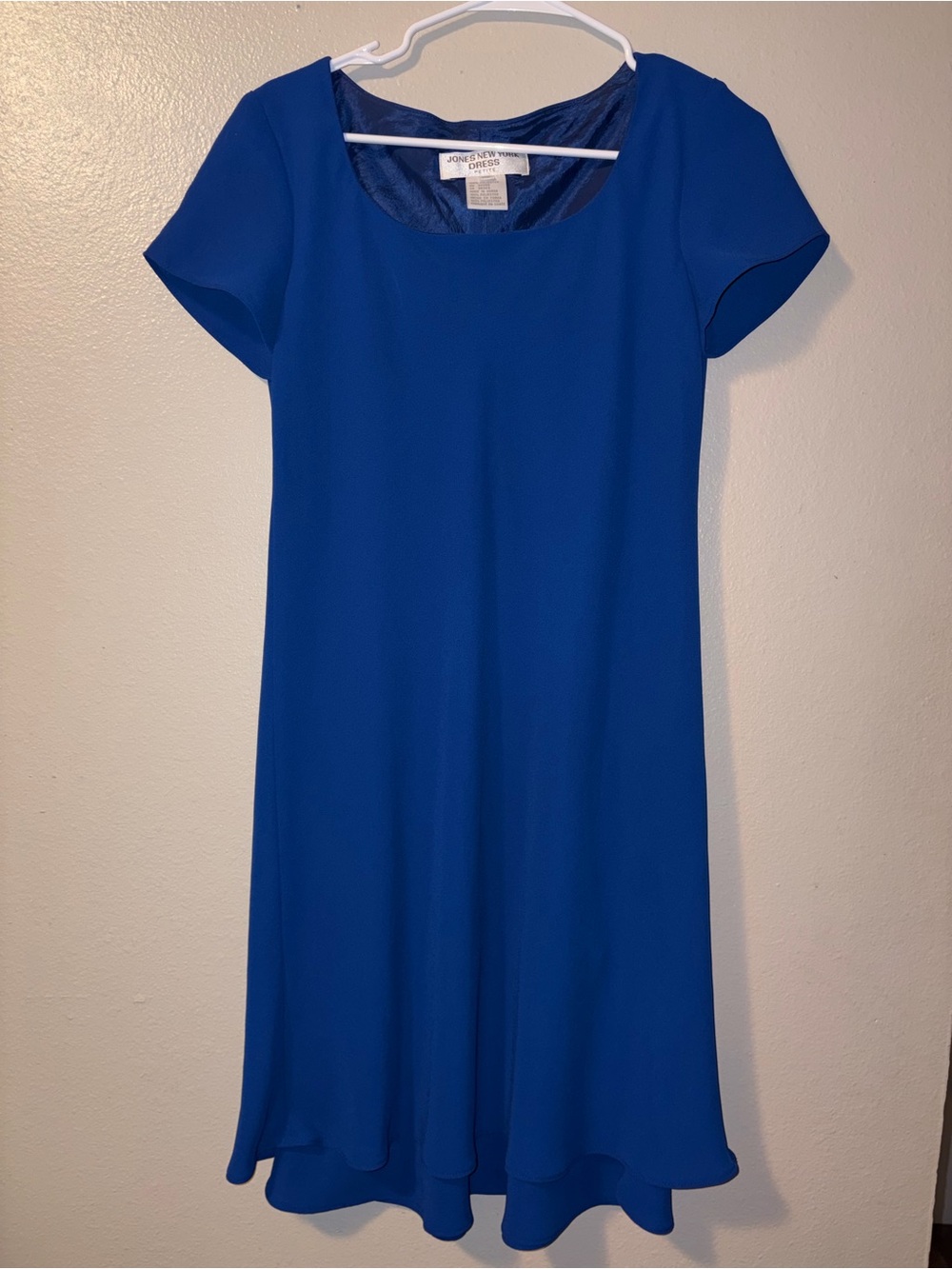 Jones New York Cobalt Blue Short Sleeve A-Line Dress